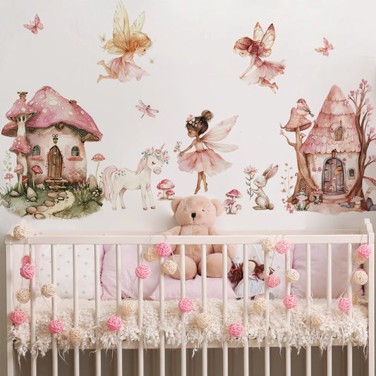 Watercolor Forest Animals Kids Wall Stickers