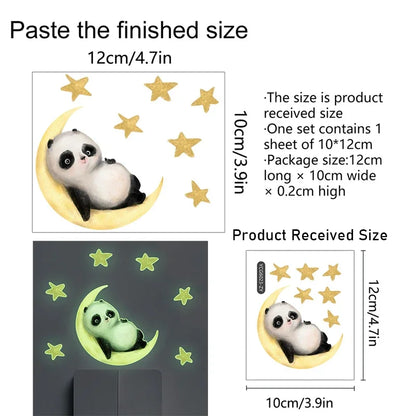 Luminous Giraffe Bear Elephant Star Switch Sticker Kid Baby Bedroom Decoration Self-adhesive Home Decor Wallpaper Wall Decals