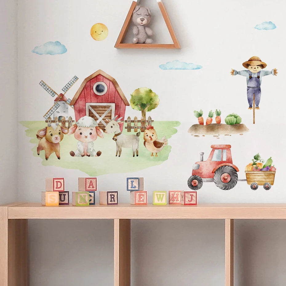 Chicken Sheep Tree Farm Kids Wall Stickers