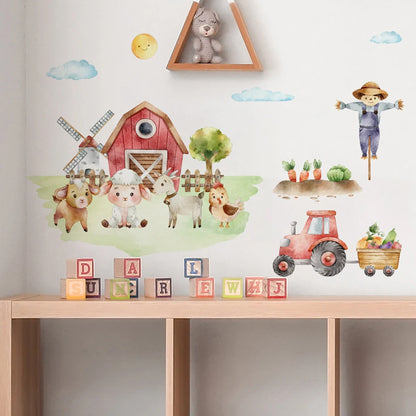 Chicken Sheep Tree Farm Kids Wall Stickers