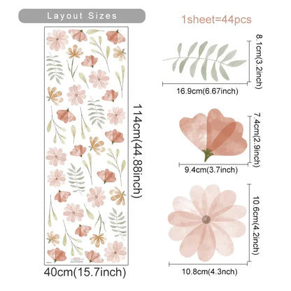 Boho Flowers Kids Wall Stickers