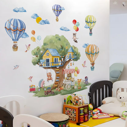 Tree & Balloon Animals Kids Wall Stickers