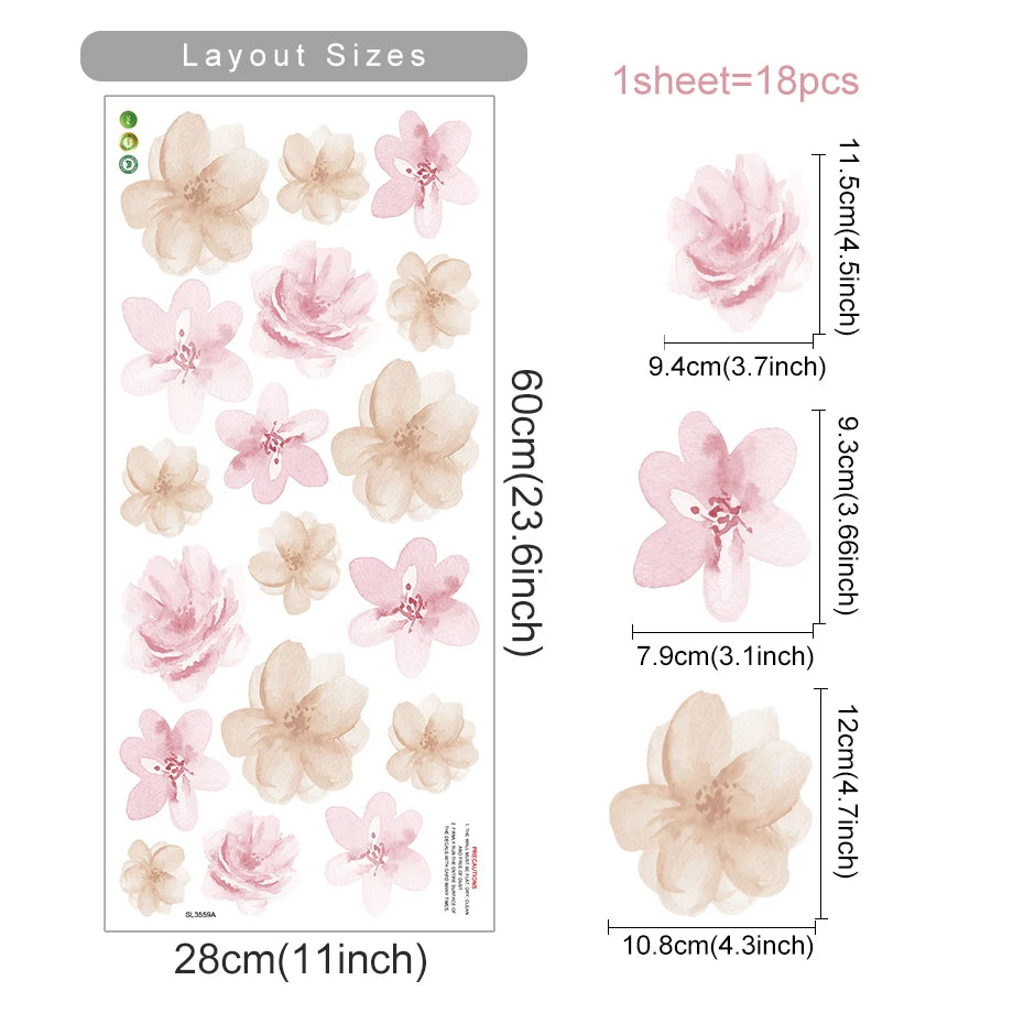 Boho Flowers Kids Wall Stickers