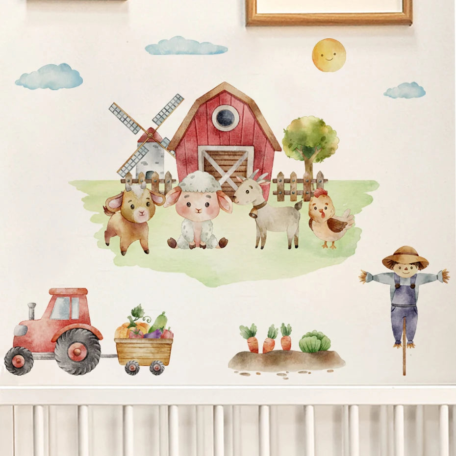 Chicken Sheep Tree Farm Kids Wall Stickers
