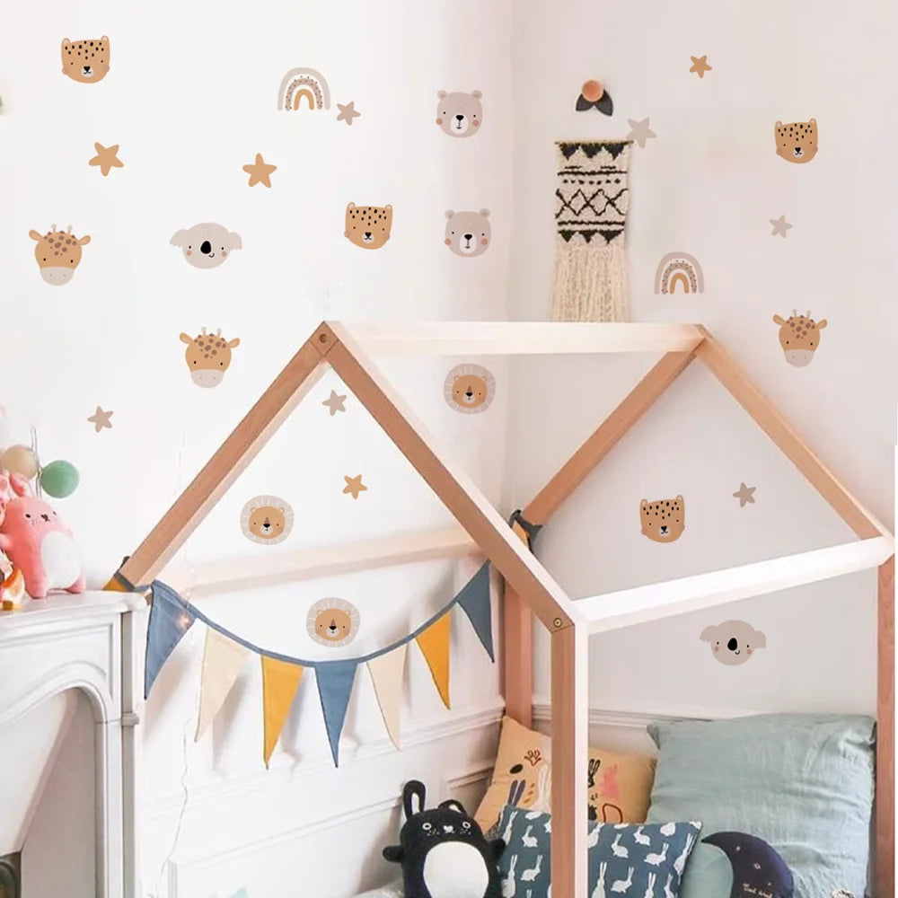 Boho  Rainbow Animals Kids Wall Sticker