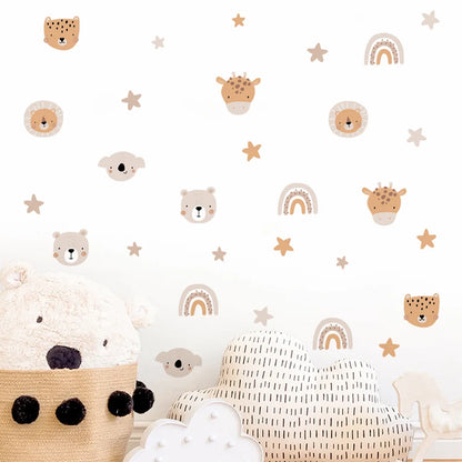Boho  Rainbow Animals Kids Wall Sticker