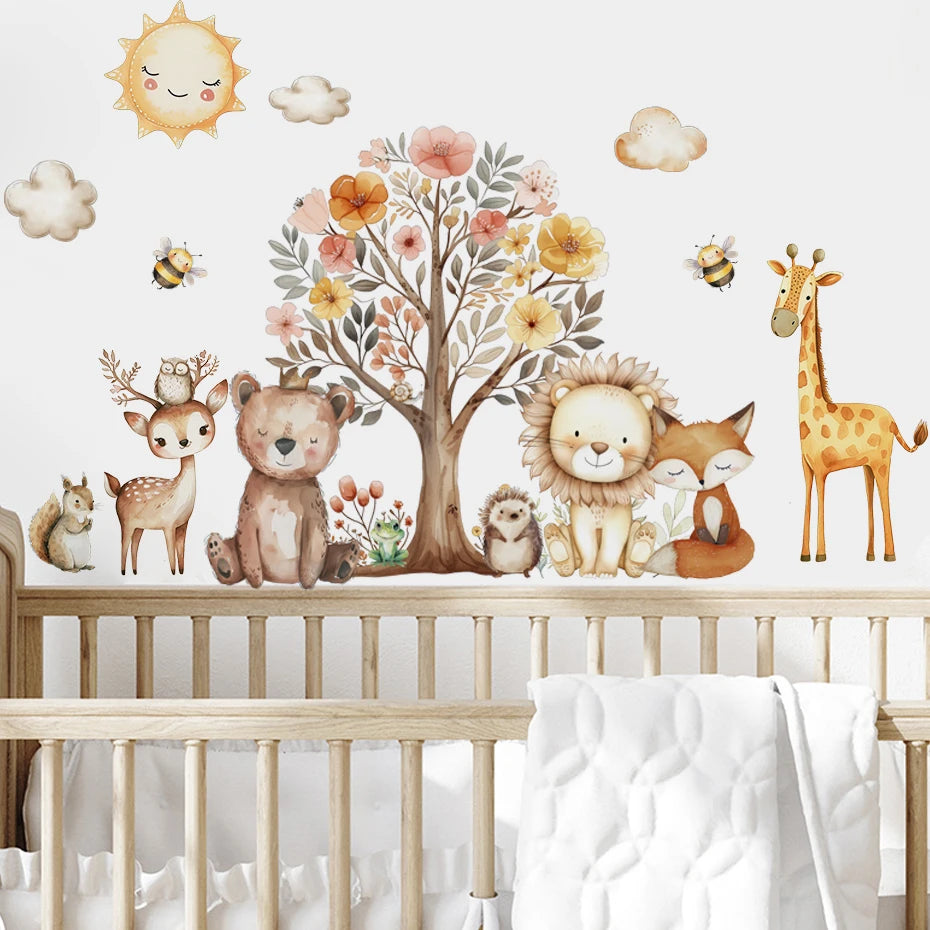 Cartoon Cute Animal Kids Wall Stickers