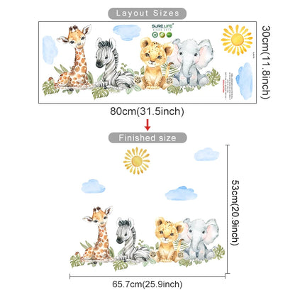 Jungle Africa Animals Kids Wall Stickers