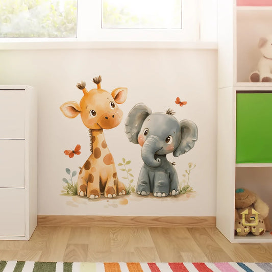 Giraffe & Elephant Kids Wall Stickers