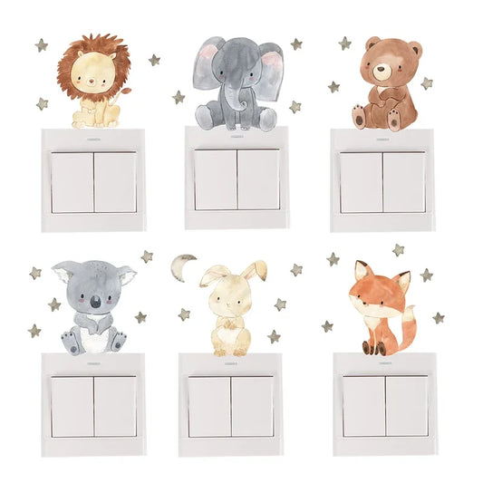 Boho Animals Light Switch Kids Wall Stickers