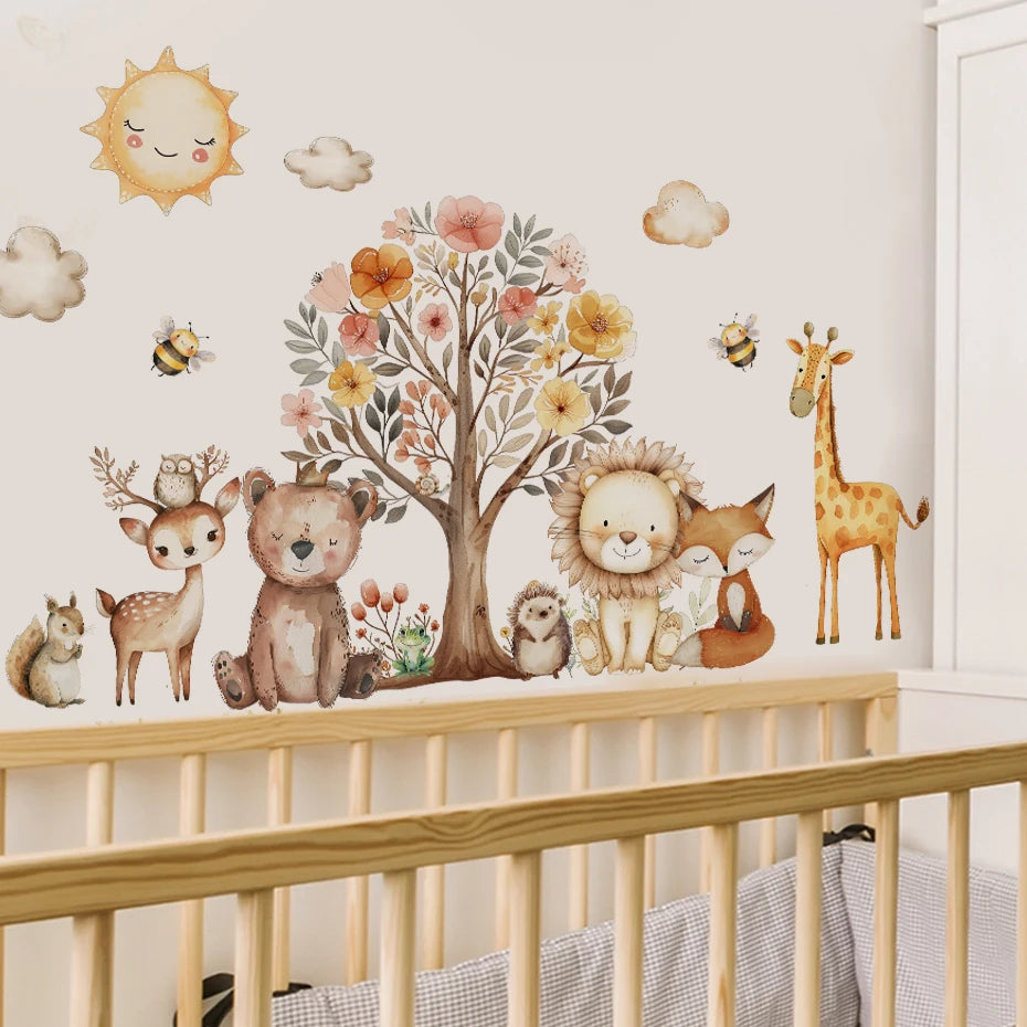 Cartoon Cute Animal Kids Wall Stickers