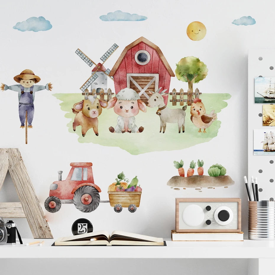 Chicken Sheep Tree Farm Kids Wall Stickers