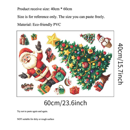 Christmas Tree Santa Gift Box Kids Wall Stickers