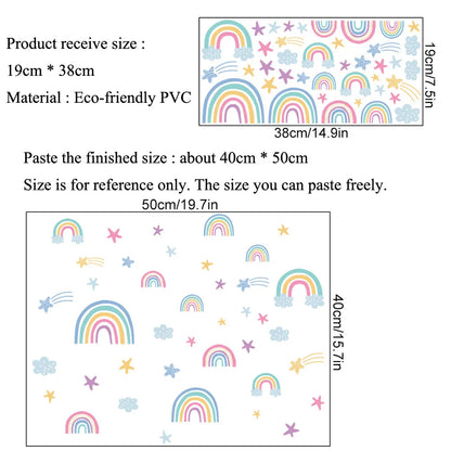 Rainbow Clouds Stars Luminous Kids Wall Stickers