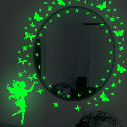 Fairy Stars Butterfly Luminous Kids Wall Stickers