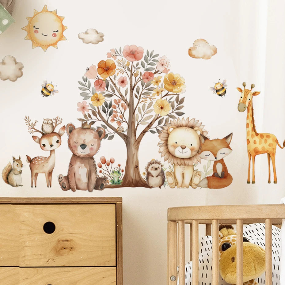 Cartoon Cute Animal Kids Wall Stickers