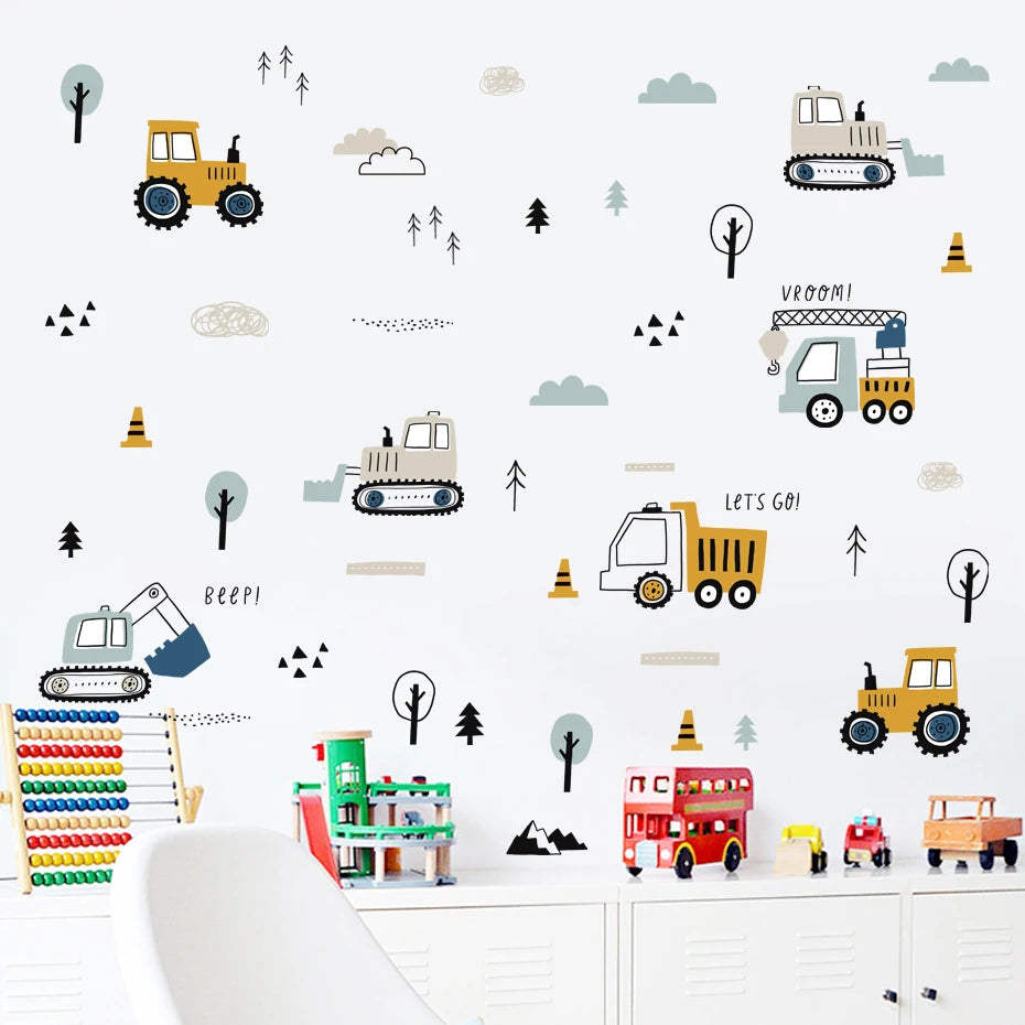 Urban Car Buildings Kids Wall Stickers